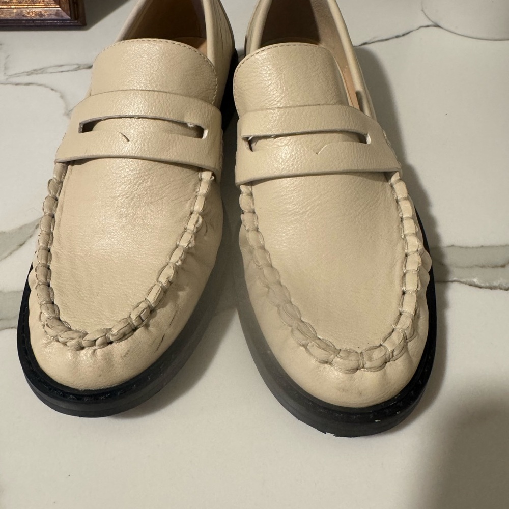 LOFT Cream Penny Loafers - Picture 2 of 5